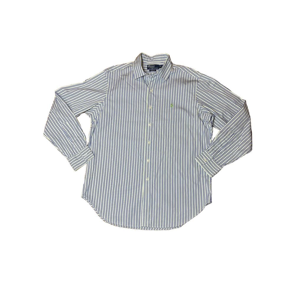 Polo‎ Ralph Lauren Classic Fit Pony Shirt Mens L Striped Cotton Button Front